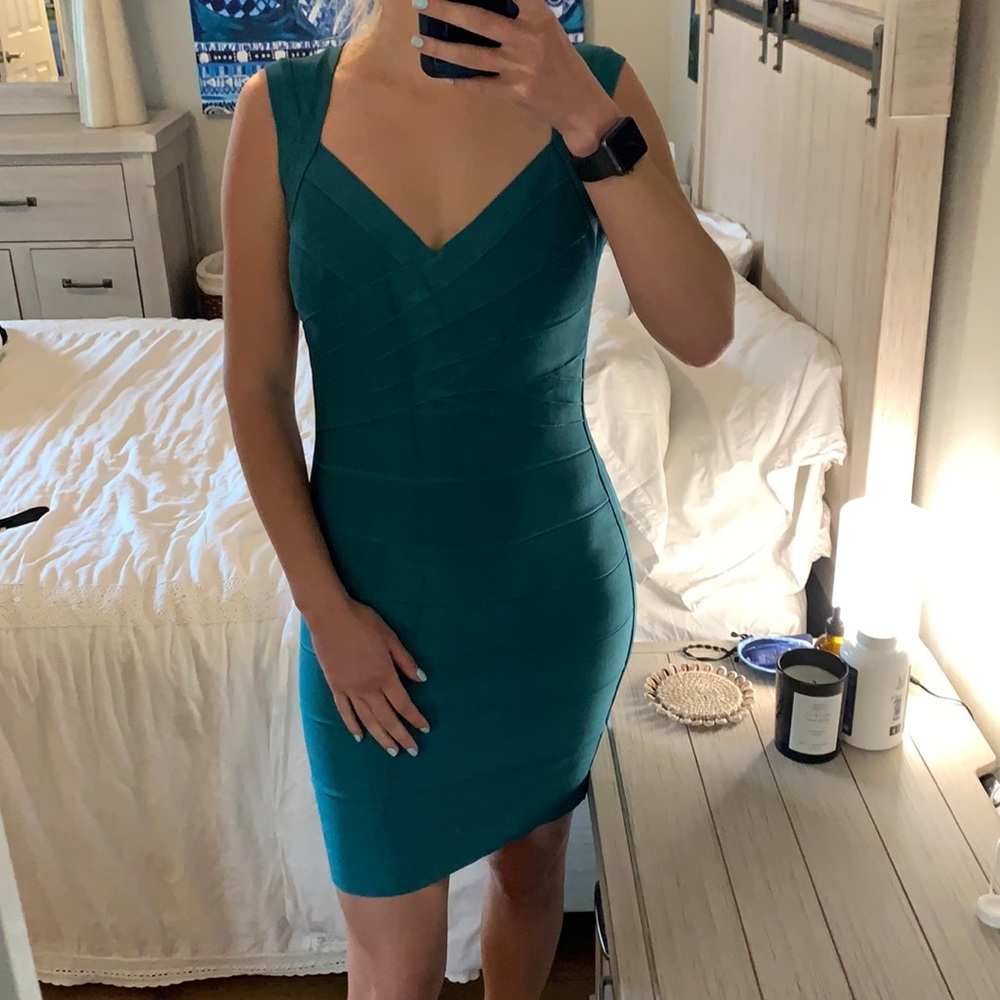 Herve leger blue tight band dress